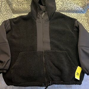 Women’s black fleece full zip up jacket